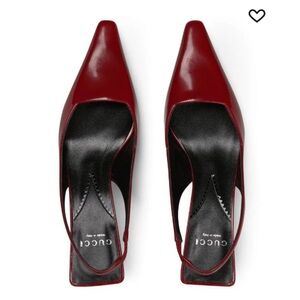 Gucci Mallory 55 Patent Leather Slingback Pumps - Cherry size EU 39